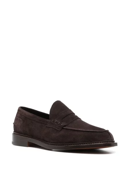 Pantofi loafer Tricker's din piele de căprioară maro