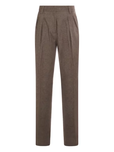 Pantaloni Antonelli cu model herringbone maro