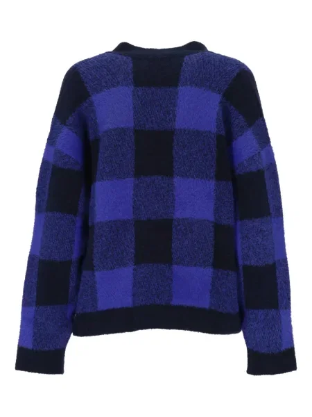 Cardigan Off-white de lână în carouri alb