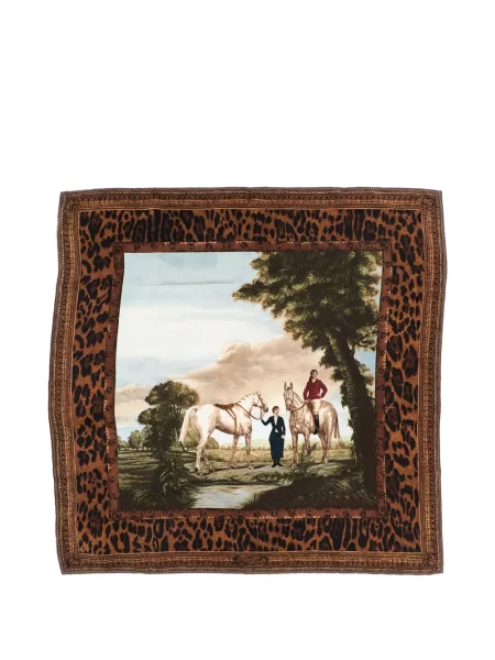 Fular Ralph Lauren Collection cu imagine cu model leopard maro