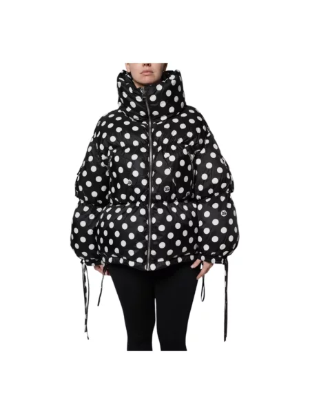 Kurtka puchowa Dolce And Gabbana w grochy czarna