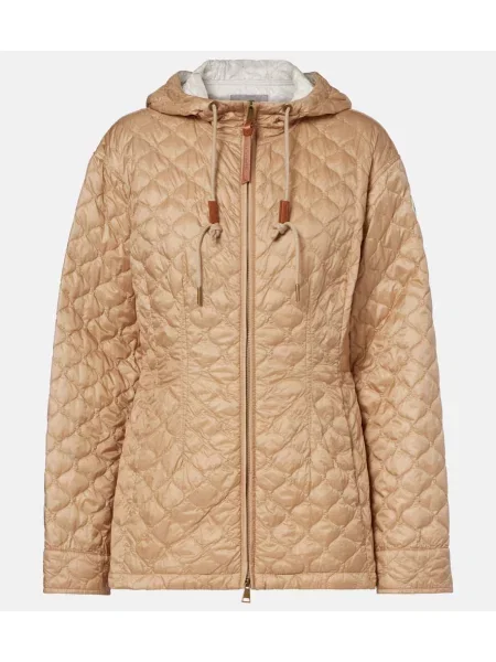 Pikowana kurtka puchowa Moncler beżowa