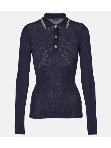 Pulover Etro de lână cu imagine albastru