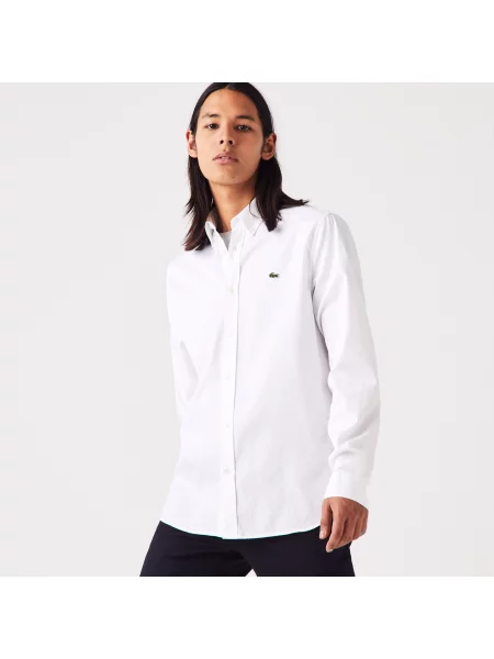 Lacoste Koszula O Regularnym Kroju Z Bawełny Premium biała