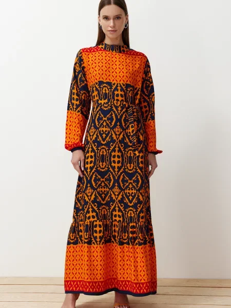 Rochie Trendyol cu model paisley de costum portocaliu