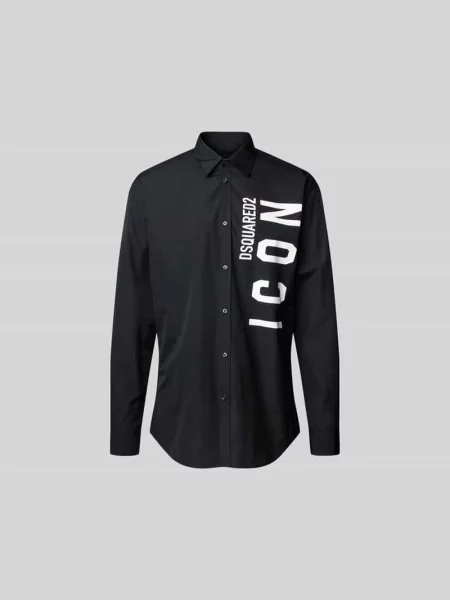 Koszula casualowa o kroju regular fit z nadrukiem z logo Dsquared2 czarna