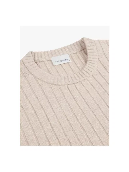Lniany sweter Profuomo beżowy