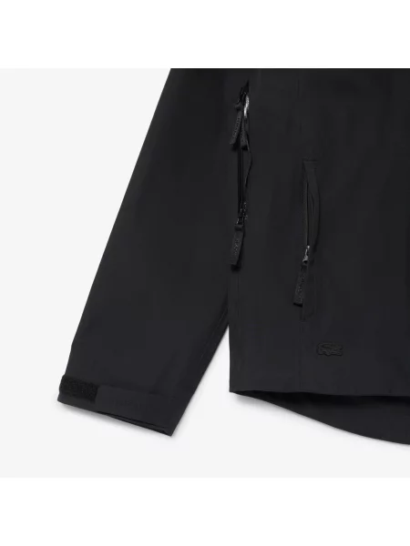 Lacoste Wodoodporna Wiatroszczelna Kurtka Z Kapturem czarny