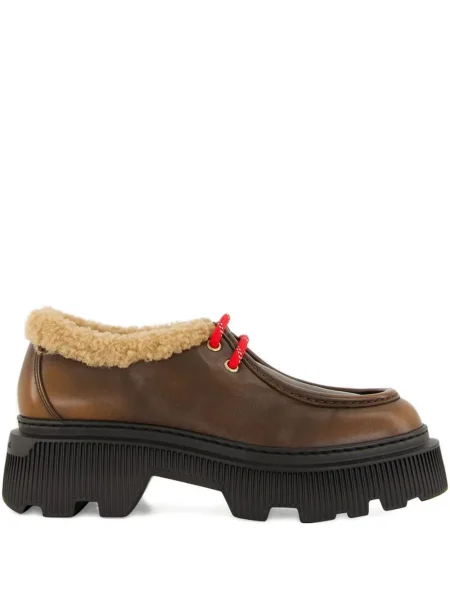 Pantofi derby Santoni din piele maro