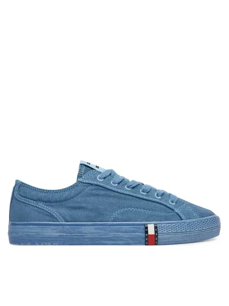 Tenis superge Tommy Jeans Archive Vulc Washed Canvas modra