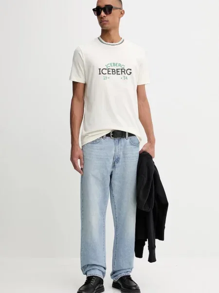 Футболка Iceberg з принтом бежевий