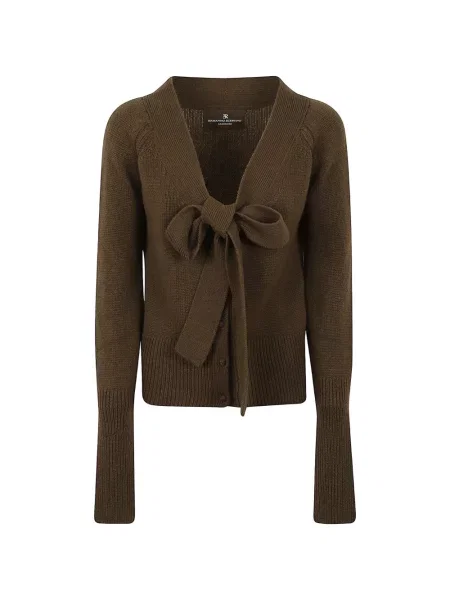 Cardigan Ermanno Scervino cu funde tricotate verde