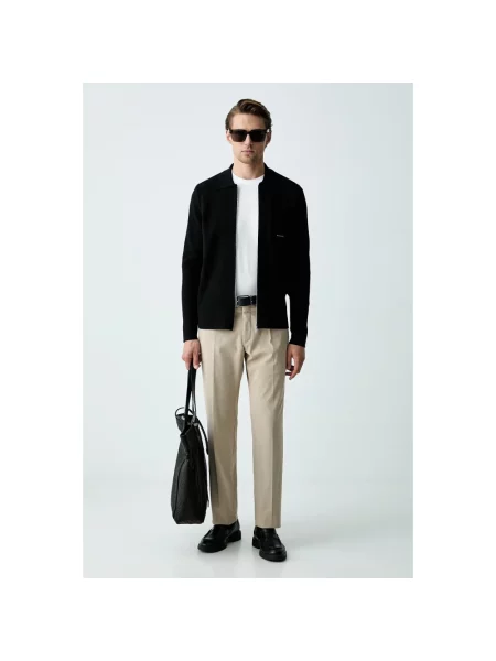Karl Lagerfeld sweter rozpinany z wiskozą czarny