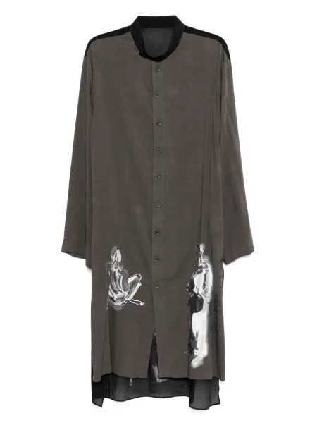 Риза Yohji Yamamoto с принт черно