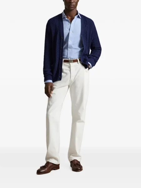 Șosete Polo Ralph Lauren cu model herringbone cu broderie plasă albastru