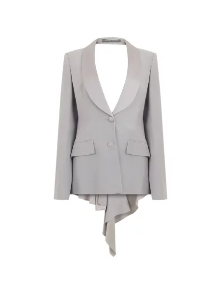 Sacou Alberta Ferretti asimetric gri