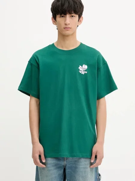 Тениска adidas Originals Florals Logo с принт зелено