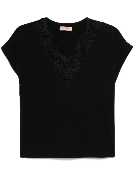 Tricou Twinset din dantelă negru