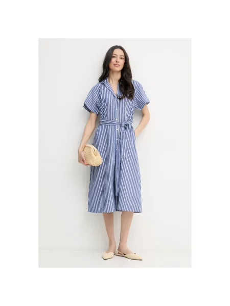 Sukienka koszulowa Dkny w paski niebieska