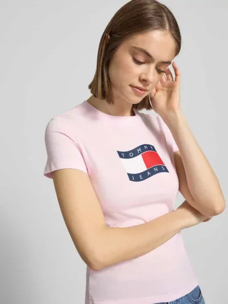 T-shirt o kroju slim fit z czystej bawełny Tommy Jeans