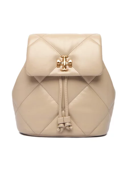 Kuprinės Tory Burch Kira Diamond Quilt Small Bacpack Écru