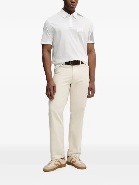 Tricou polo Armani Exchange cu autograf alb