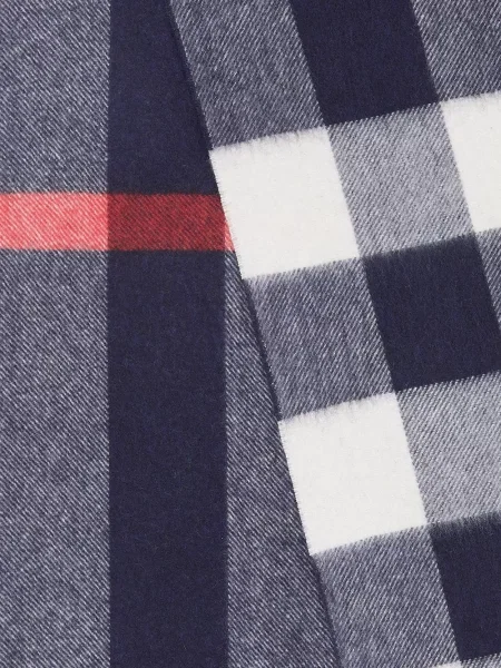 Szal Burberry z kaszmiru w kratę niebieska