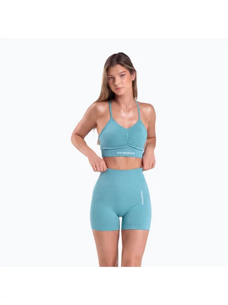 Pantaloni scurți de antrenament pentru femei Carpatree Allure Seamless milky blue albastru