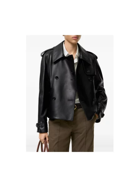 Kurtka skórzana Burberry czarna