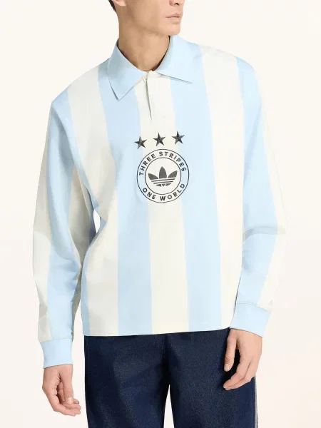 Tričko adidas Graphic Long Sleeve Polo Shirt Ice Blue L modré