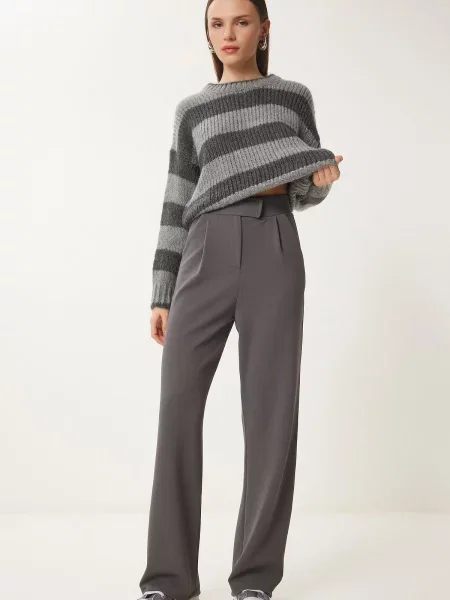 Pantaloni Happiness İstanbul cu velcro gri