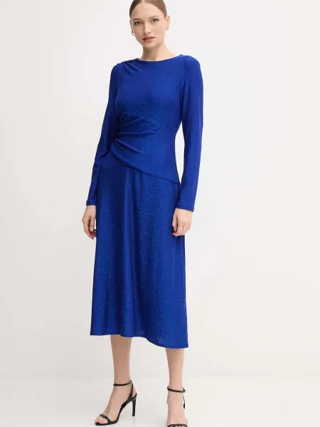Joseph Ribkoff sukienka midi rozkloszowana niebieski