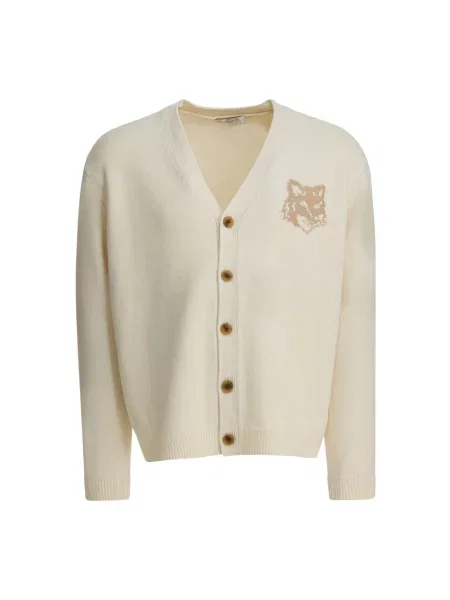 Kardigan Maison Kitsune wełniany beżowy