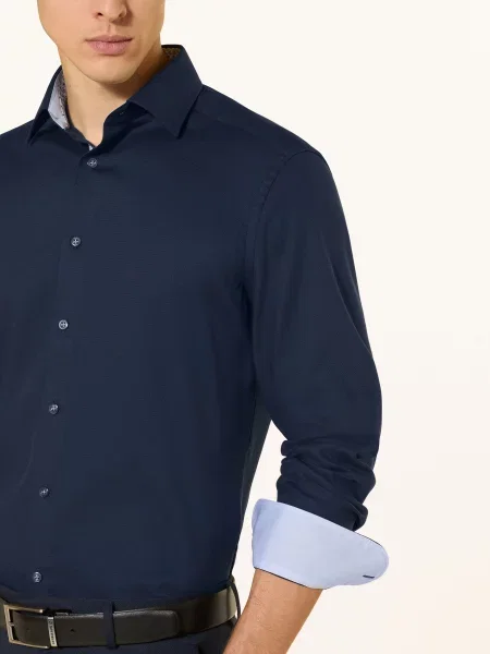 Olymp Žerzejová Košile Luxor Modern Fit tmavě modrá