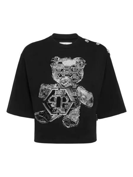 Tricou Philipp Plein de cristal negru