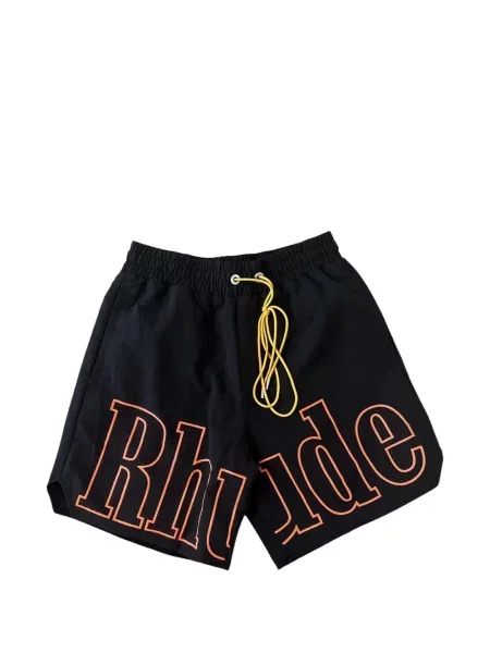 Slip de baie Rhude cu imagine negru