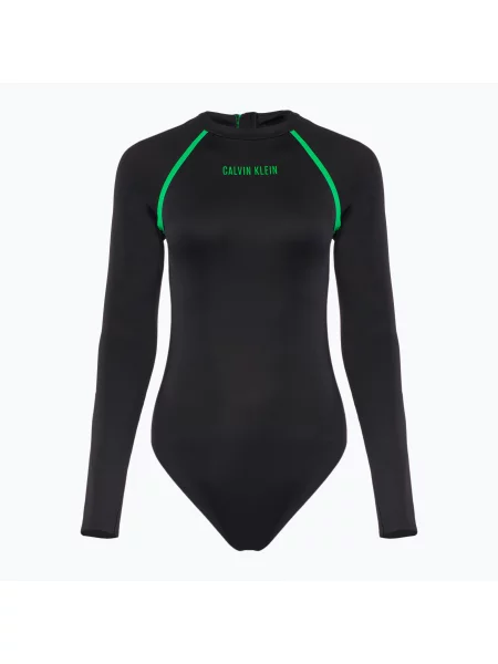 Jednodílné plavky Calvin Klein Intense Power Move Rashguard One Piece pvh black černé