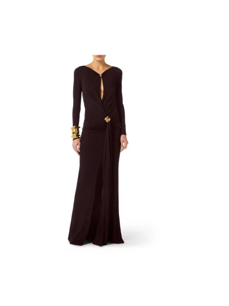 Sukienka midi Elisabetta Franchi brązowa