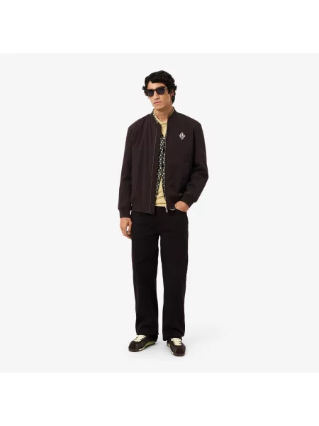 Lacoste Kurtka Bomber Ze Stójką Ciemnobrązowa brązowy