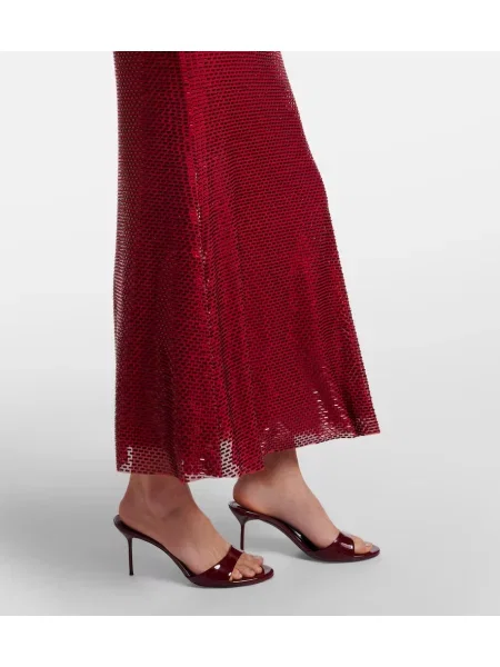 Rochie de cocktail Self-portrait plasă roșu