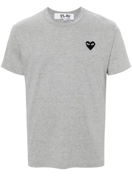 Tricou Comme Des Garcons Play cu motiv cu inimi gri