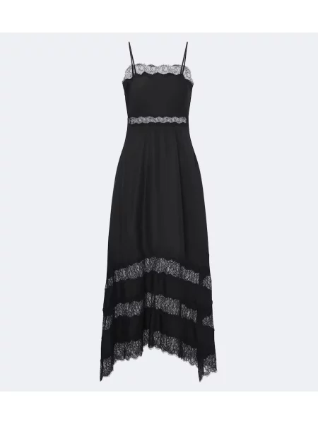 Rochie midi Ulla Johnson de mătase negru