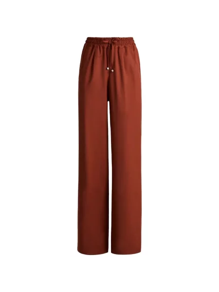 Pantaloni palazzo Kiton de lână cu cordon portocaliu