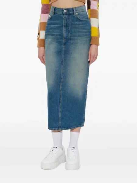 Fustă midi Moschino până la genunchi albastru