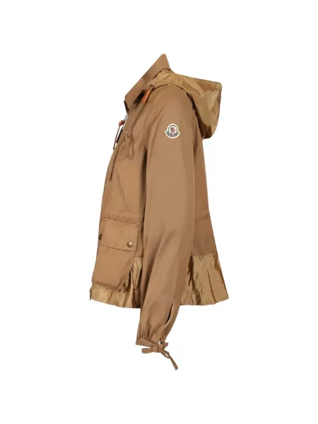 Geacă Moncler cu glugă maro