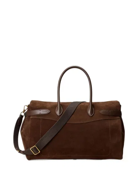 Τσάντα Ralph Lauren Purple Label σουέτ μωβ