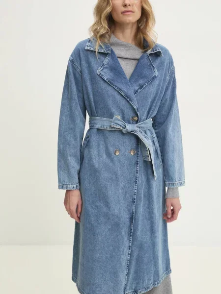 Answear Lab palton jeans femei de tranzitie albastru