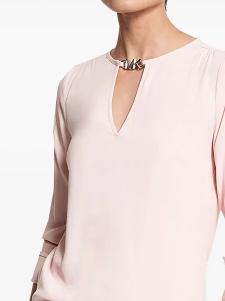 Rochie maxi Michael Michael Kors cu mâneci lungi lungă de costum roz
