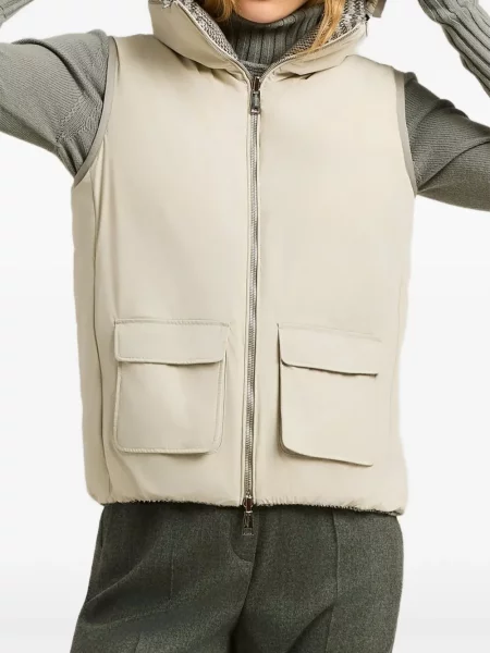 Reversibil vestă Kiton în carouri gri