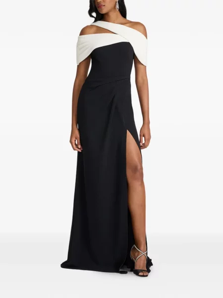 Rochie Tadashi Shoji drapată de costum negru